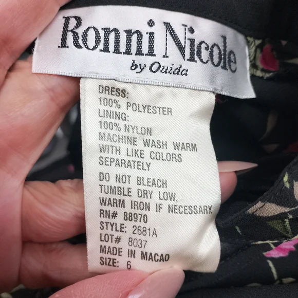 Ronni Nicole Black Floral Midi Dress - Picture 5 of 5